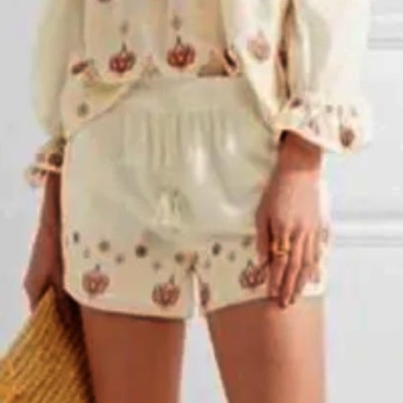 Rachel Zoe XS Silk Blend Ecru Stephanie Embroidered Shorts NWT - Picture 2 of 9